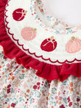 Load image into Gallery viewer, Fall Pumpkin Embroidery Baby Girl Outfit Set Red Bloomer Set