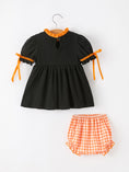 Load image into Gallery viewer, Girls Halloween Dog Pumpkin Black Bloomers Set