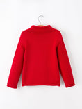Load image into Gallery viewer, Baby Girl Christmas Red Knit Sweater with Embroidered Tree Appliqué