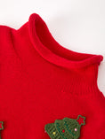 Load image into Gallery viewer, Baby Girls Christmas Red Knit Tree Appliqué Romper