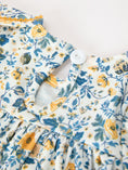 Load image into Gallery viewer, Floral Girls Outfit Set Yellow Puff Sleeve Top Bloomers Set