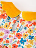 Load image into Gallery viewer, Floral Baby Girl Outfit Set Yellow Velvet Collar Bow Bloomers