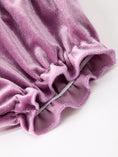 Load image into Gallery viewer, Purple Floral Velvet Baby Girl Outfit Set Ruffle Bow Bloomers