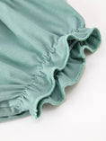Load image into Gallery viewer, Green Floral Girls Outfit Set Ruffle Collar Bow Baby Bloomer Set