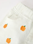 Load image into Gallery viewer, Girls Pumpkin Embroidered Wide-Leg Pants Fall Scallop Hem Casual Pants