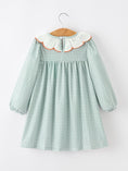 Load image into Gallery viewer, Halloween Thanksgiving Pumpkin Embroidery Girls Dress Peter Pan Collar