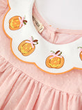 Load image into Gallery viewer, Halloween Pumpkin Applique Girls Puff Sleeve Dress