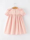 Load image into Gallery viewer, Fall Baby Girl Pink Floral Embroidered Peter Pan Collar Dress