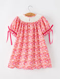 Load image into Gallery viewer, Girls Halloween & Thanksgiving Hot Pink Smocked Twirl Dress
