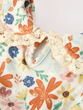 Load image into Gallery viewer, Fall Girls Floral Lace Collar Puff Sleeve Outfit Set