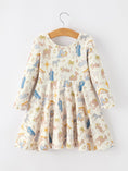 Load image into Gallery viewer, Christmas Girls Nativity Print Twirl Long Sleeve Dress