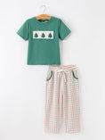 Load image into Gallery viewer, Boys Christmas Embroidered T-Shirt & Plaid Pants Set