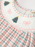 Load image into Gallery viewer, Girls Christmas Smocked Plaid Dress with Tree Embroidery