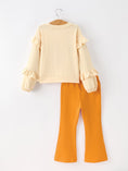 Load image into Gallery viewer, Fall Cozy Girls Ruffle Top Bell Bottom Pants Set