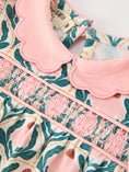Load image into Gallery viewer, Fall Geometric Floral Baby Romper Petals Collar Smocked