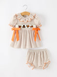 Load image into Gallery viewer, Thanksgiving Smocked Girls Dress Bloomer Set Turkey Embroidery