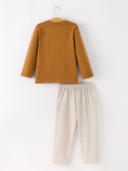 Load image into Gallery viewer, Thanksgiving Boys Embroidered Shirt Gingham Pants Set Fall Outfit
