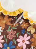 Load image into Gallery viewer, Fall Retro Girls Floral Peter Pan Collar Twirl Dress