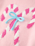 Load image into Gallery viewer, Girls Christmas Candy Cane Bow Knit Sweater
