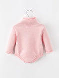 Load image into Gallery viewer, Christmas Candy Cane Bow Knit Baby Girls Romper