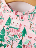 Load image into Gallery viewer, Christmas Girls Pink Holiday Village Print Twirl Dress