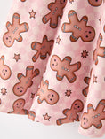 Load image into Gallery viewer, Christmas Girls Gingerbread Print Twirl Long Sleeve Dress