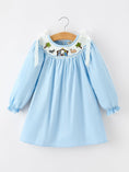 Load image into Gallery viewer, Christmas Nativity Smocked Long Sleeve Girls Dress