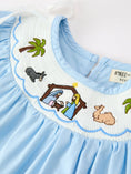 Load image into Gallery viewer, Christmas Nativity Smocked Long Sleeve Girls Dress