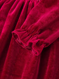 Load image into Gallery viewer, Christmas Velvet Smocked Girls Dress with Pearl Detail