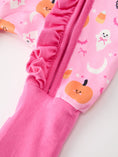 Load image into Gallery viewer, Halloween Pumpkin Ghost Print Baby Girl Pajamas Ruffle Zipper Romper