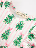 Load image into Gallery viewer, Christmas Tree Print Ruffle Bow Baby Girl Bubble Romper