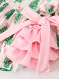 Load image into Gallery viewer, Christmas Tree Print Ruffle Bow Baby Girl Bubble Romper