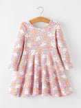 Load image into Gallery viewer, Halloween Ghost Print Girls Twirl Dress Long Sleeve