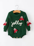 Load image into Gallery viewer, Christmas Jolly Candy Cane Knit Baby Romper