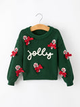 Load image into Gallery viewer, Girls Christmas Jolly Candy Cane Bow Knit Sweater