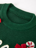 Load image into Gallery viewer, Girls Christmas Jolly Candy Cane Bow Knit Sweater