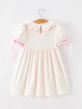 Load image into Gallery viewer, Christmas Smocked Girls Dress Embroidered Holiday Ruffle Collar