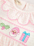 Load image into Gallery viewer, Christmas Smocked Girls Dress Embroidered Holiday Ruffle Collar