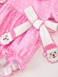 Load image into Gallery viewer, Christmas Baby Girls Santa Bow Peter Pan Collar Romper