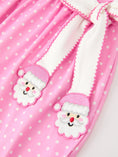 Load image into Gallery viewer, Christmas Girls Santa Bow Peter Pan Collar Dress