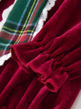 Load image into Gallery viewer, Girls Christmas Burgundy Velvet Plaid Bow Dress