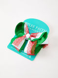 Load image into Gallery viewer, Christmas Red Lace Green Layered Bow Hair Clip 6.3 Inches