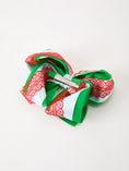Load image into Gallery viewer, Christmas Red Lace Green Layered Bow Hair Clip 6.3 Inches