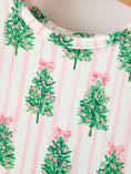 Load image into Gallery viewer, Christmas Girls Pink Stripe Tree Bow Twirl Dress
