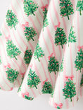 Load image into Gallery viewer, Christmas Girls Pink Stripe Tree Bow Twirl Dress