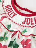 Load image into Gallery viewer, Christmas Baby Girls Holly Jolly Smocked Bubble Romper