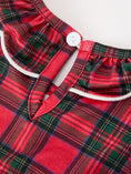 Load image into Gallery viewer, Christmas Girls Plaid Puppy Smocked Ruffle Collar Dress