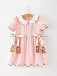 Load image into Gallery viewer, Christmas Girls Gingerbread Peter Pan Collar Dress