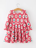 Load image into Gallery viewer, Christmas Girls' Santa and Tree Striped Dress