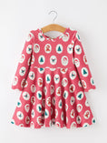 Load image into Gallery viewer, Christmas Girls' Santa and Tree Striped Dress